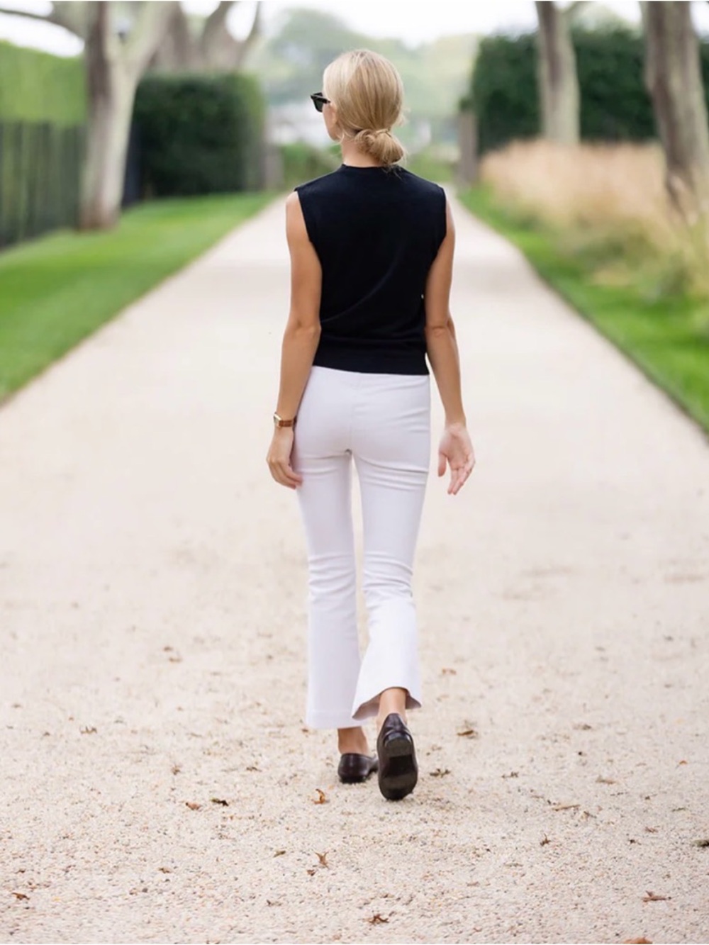 Julia Amory Twill Bell Pant - Egret - Picture 2 of 5